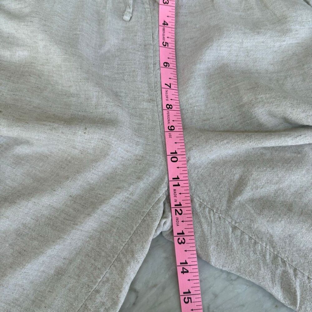 Banana Republic Women's Wide Leg Crop Pants Beige Linen blend Pull On Sz S - Picture 6 of 7